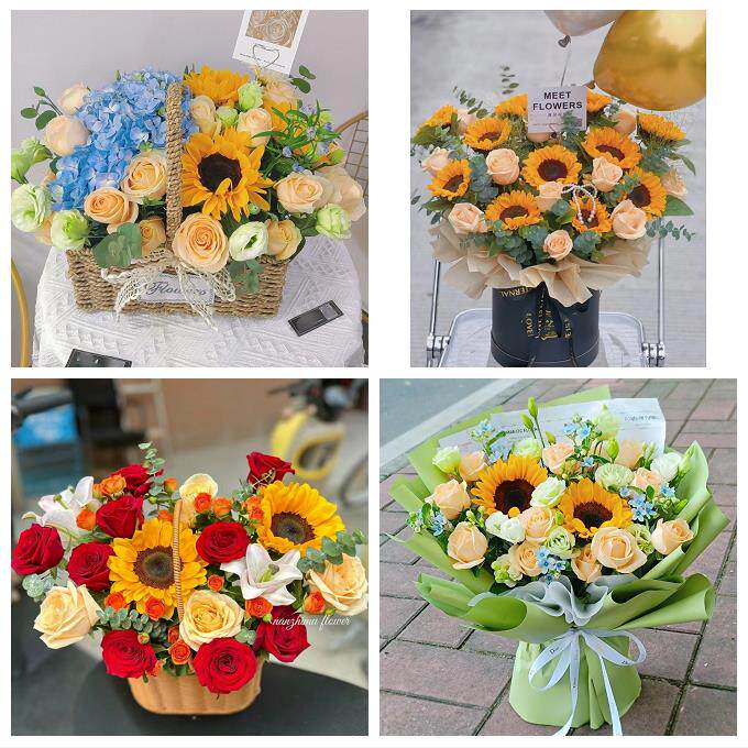 湖北恩施市利川市建始县巴东县同城鲜花店向日葵玫瑰混搭生日花束