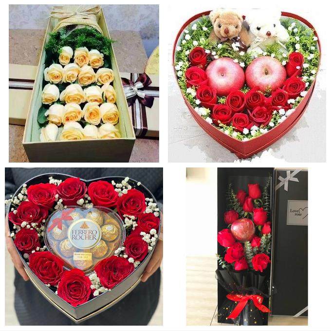 铜陵市铜官义安区郊区枞阳县同城鲜花店平安夜玫瑰礼盒送女友老婆