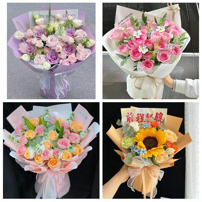 向日葵玫瑰混搭花束送朋友南京市浦口区栖霞区雨花台区同城鲜花店