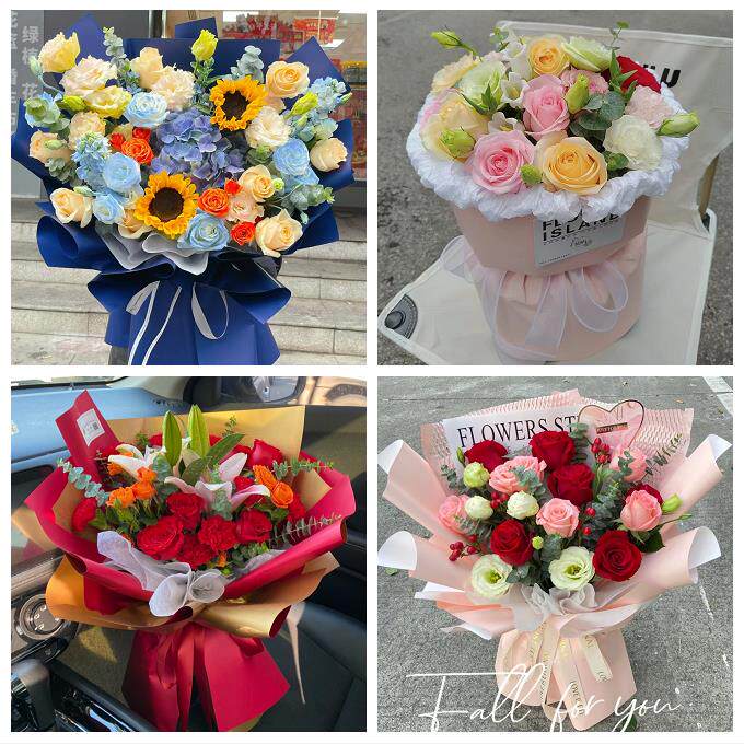 北京市石景山区鲁谷八宝山老山同城鲜花店向日葵玫瑰混搭生日花束