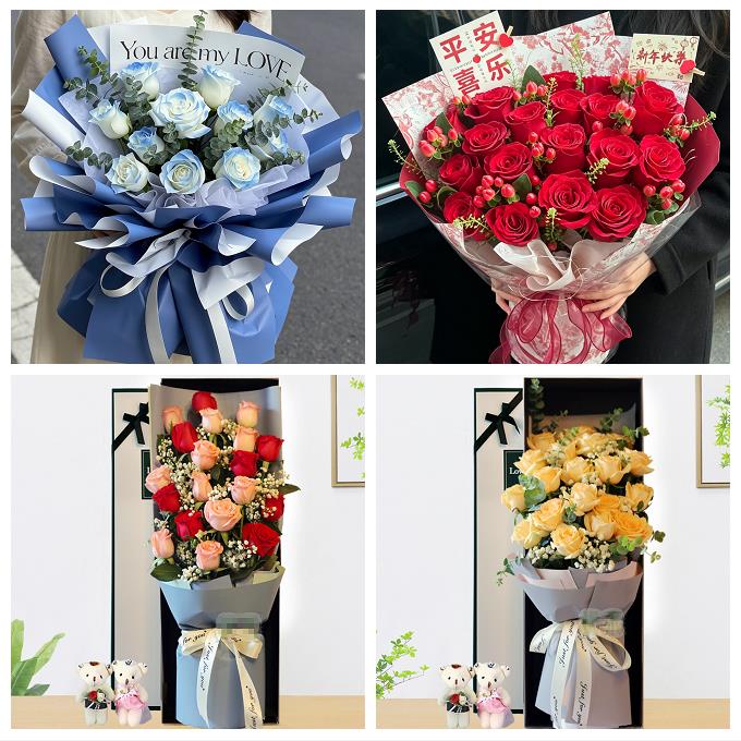 七夕节玫瑰鲜花送女友生日广东深圳市光明区光明公明新湖同城花店