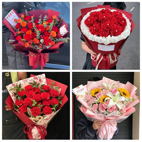 新乡市获嘉原阳新乡县延津县同城鲜花店配送母亲节康乃馨百合花束