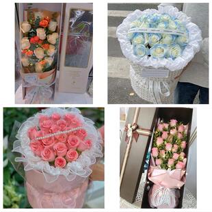 上海市虹口区嘉兴路凉城新村同城鲜花店情人节玫瑰花束礼盒送女友
