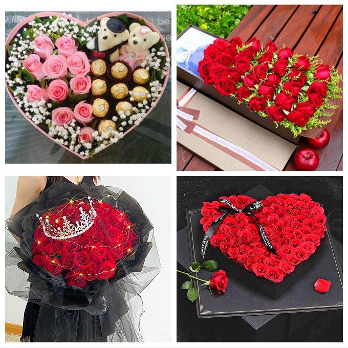 北京石景山区广宁五里坨鲁谷同城鲜花店送女朋友闺蜜圣诞玫瑰礼盒
