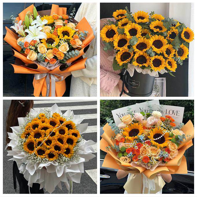 中高考向日葵玫瑰混搭花束恩施州恩施市利川建始巴东县同城鲜花店