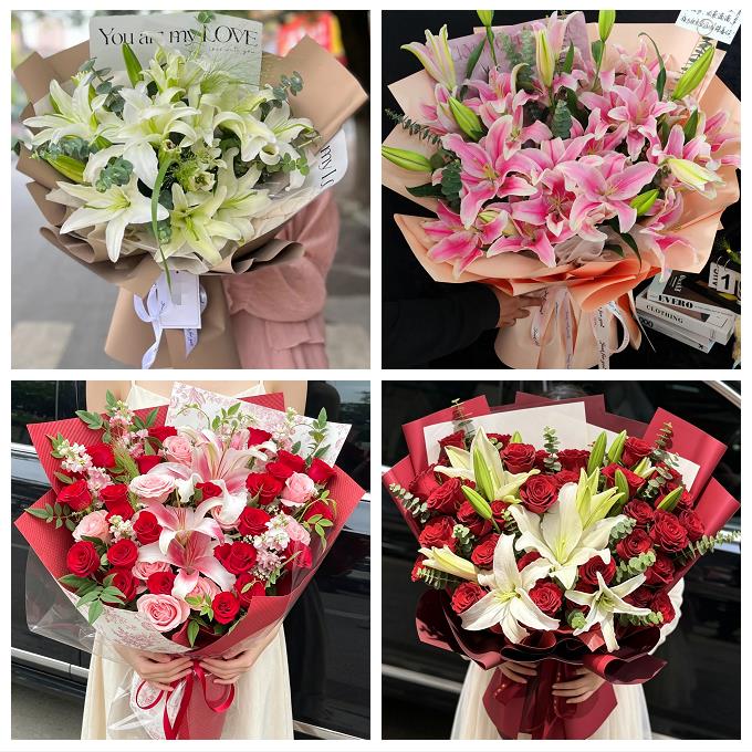 菏泽市巨野郓城县鄄城东明县同城鲜花店玫瑰百合花束送老婆女朋友