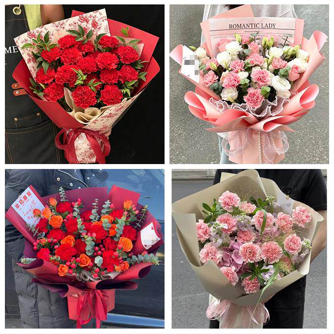 宝鸡市千阳麟游县凤县太白县同城鲜花店配送母亲节康乃馨百合花束