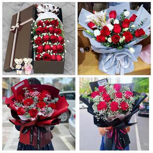 湖南怀化市麻阳县新晃县芷江县同城鲜花店送11朵33枝玫瑰表白女友