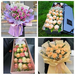 湖南衡阳市珠晖区雁峰区石鼓区同城鲜花店送11朵33枝玫瑰表白女友