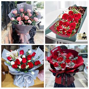 北京市通州区梨园宋庄张家湾镇同城鲜花店送11朵33枝玫瑰表白女友