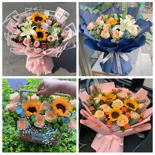 江西赣州市大余上犹崇义安远县同城鲜花店学生高考向日葵玫瑰花束