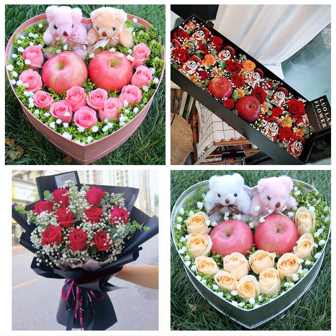 淄博市周村区桓台高青沂源县同城鲜花店送女朋友闺蜜圣诞玫瑰礼盒