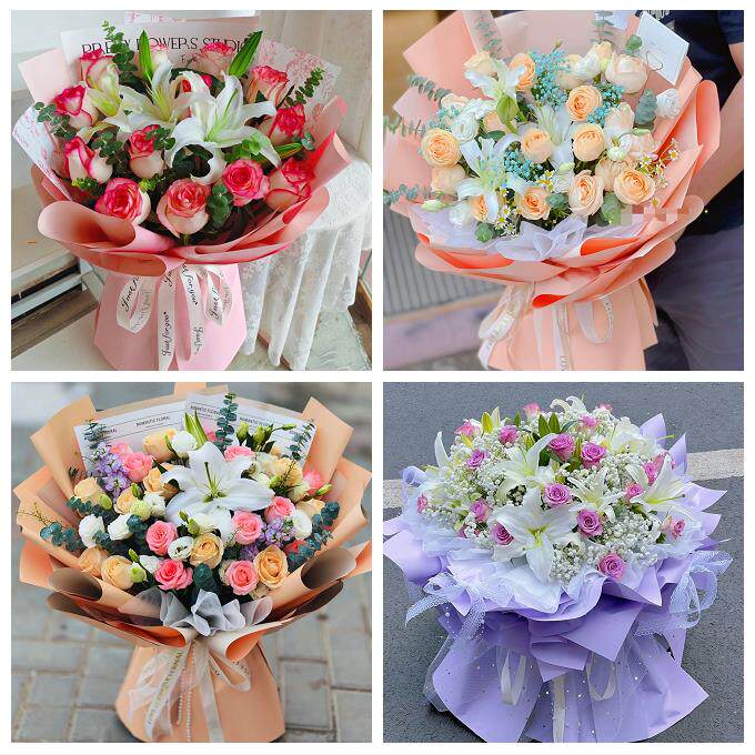 北京市房山区城关新镇向阳街道同城鲜花店送玫瑰百合花束老婆生日