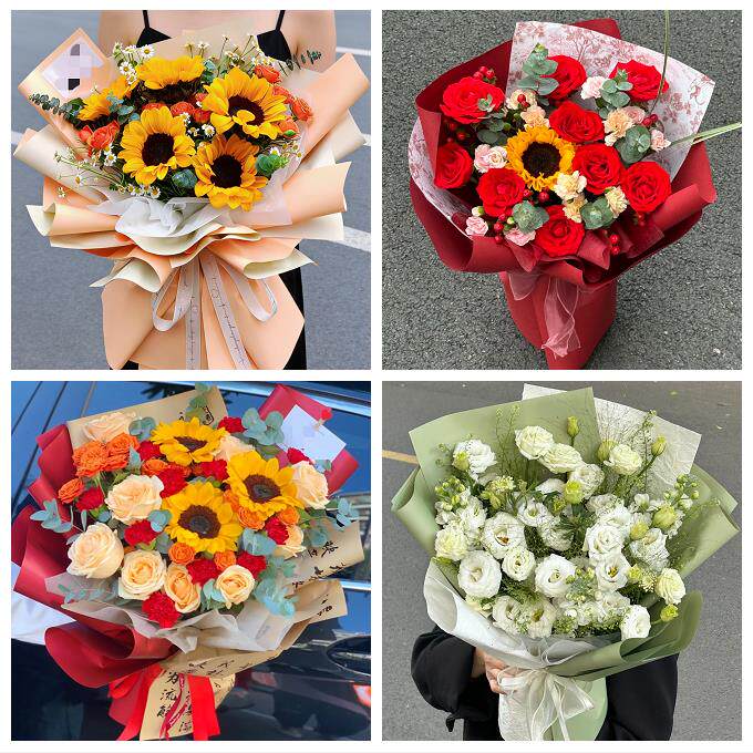 向日葵玫瑰混搭花束送朋友中卫市沙坡头区中宁县海原县同城鲜花店