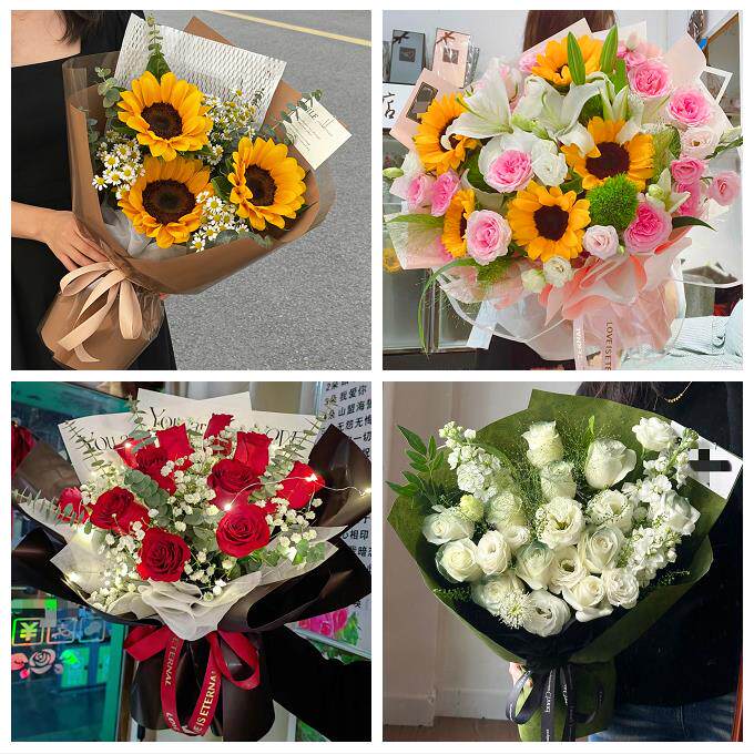 向日葵玫瑰混搭花束送朋友送曲靖市富源县会泽县宣威市同城鲜花店