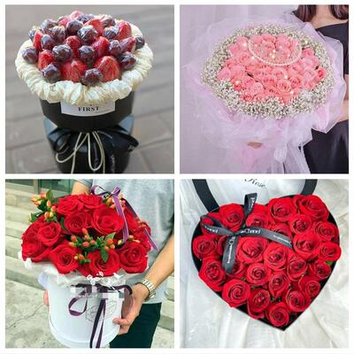 河北保定市涞水县阜平县徐水区鲜花店同城配送女朋友草莓玫瑰花束