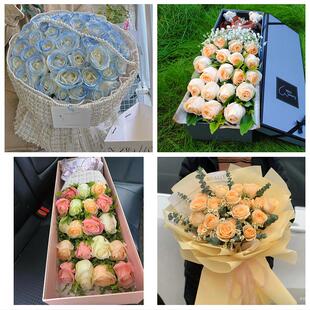 安徽淮南市大通区田家庵区附近同城鲜花店送11朵33枝玫瑰表白女友