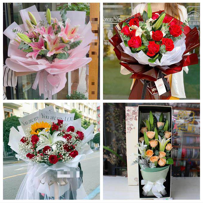送吉林省白城市洮南市大安市同城鲜花店送闺蜜女朋友百合玫瑰花束