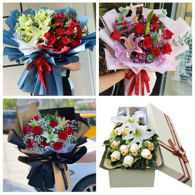 送苏州市虎丘区吴中区相城区同城鲜花店订玫瑰百合送女友老婆生日