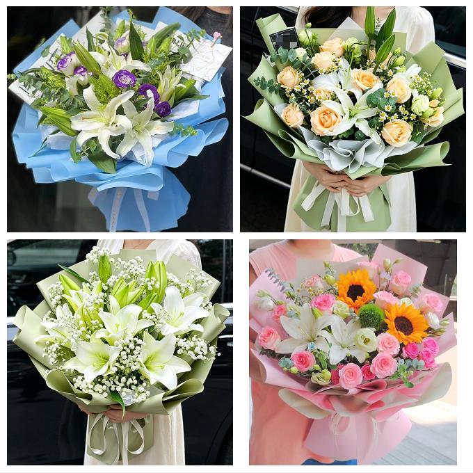 南充市顺庆高坪嘉陵区阆中市同城鲜花店玫瑰百合花束送老婆女朋友