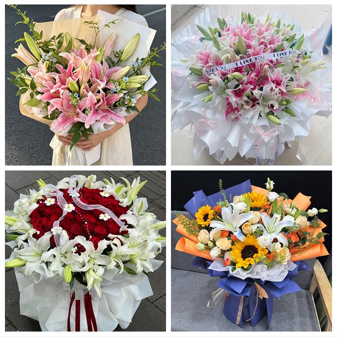 重庆市潼南荣昌区梁平城口县同城鲜花店玫瑰百合花束送老婆女朋友