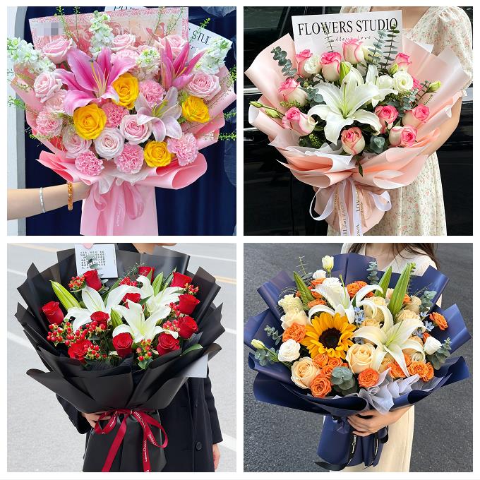 北京市房山区城关新镇向阳街同城鲜花店玫瑰百合花束送老婆女朋友