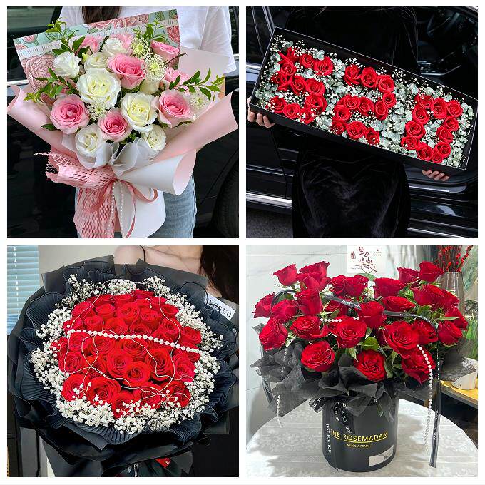 520玫瑰花束礼盒送女友江苏连云港市东海县灌云灌南县同城鲜花店