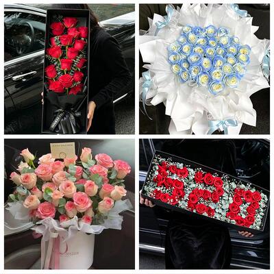 520玫瑰花束礼盒送女友山东烟台市芝罘福山牟平莱山区同城鲜花店