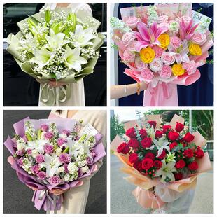 送锦州市古塔区凌河区太和区同城鲜花店玫瑰百合花束送老婆女朋友
