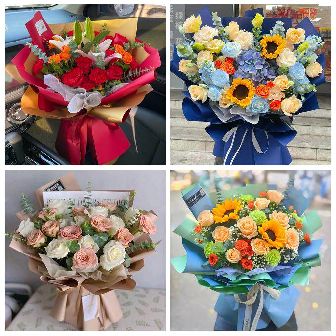 山西忻州市代县繁峙宁武静乐县同城鲜花店向日葵玫瑰混搭生日花束