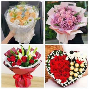 送松原市长岭县乾安县扶余市同城鲜花店三八玫瑰送闺蜜女朋友老婆