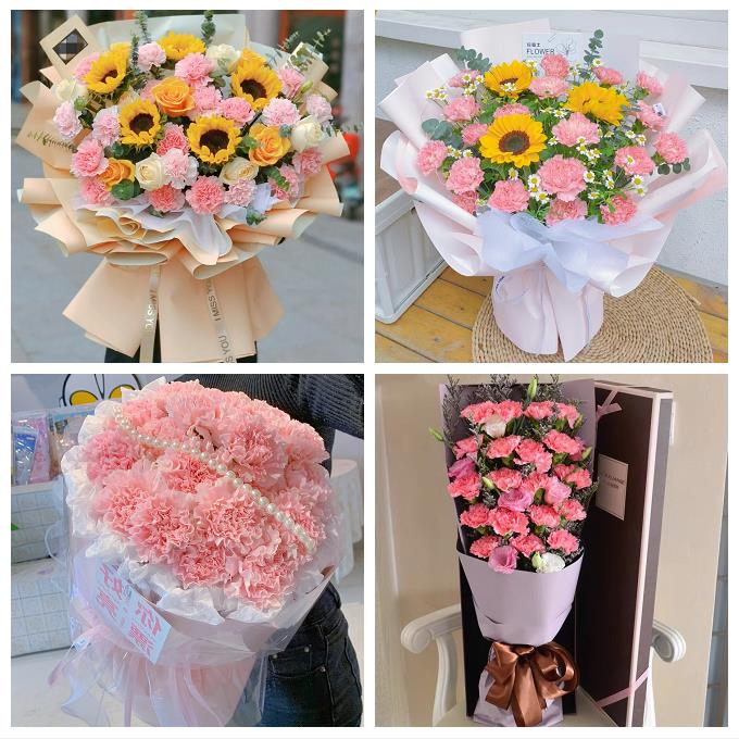 郑州上街惠济区中牟县巩义市同城鲜花店配送教师节康乃馨百合花束
