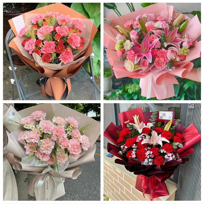 咸阳市泾阳县乾县礼泉永寿县同城鲜花店配送教师节康乃馨百合花束