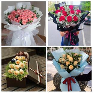 福建福州市马尾区晋安区长乐区同城鲜花店送11朵33枝玫瑰表白女友