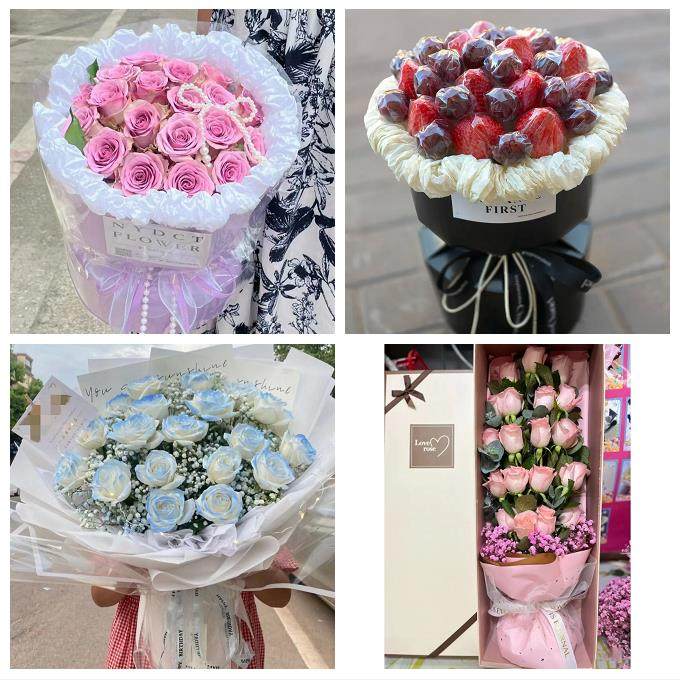 吉林通化市东昌二道江区辉南县鲜花店同城配送女朋友草莓玫瑰花束