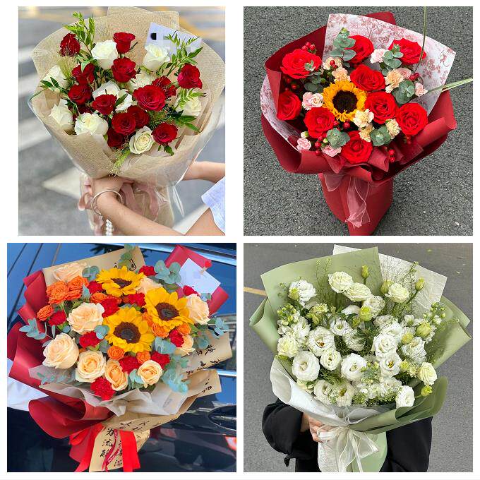 向日葵玫瑰混搭花束送朋友郑州上街惠济区中牟县巩义市同城鲜花店