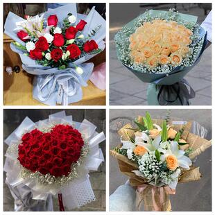 内蒙古包头市东河昆都仑青山区同城鲜花店送11朵33枝玫瑰表白女友