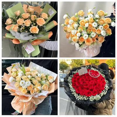 520玫瑰花束礼盒送女友山西太原市尖草坪万柏林晋源区同城鲜花店