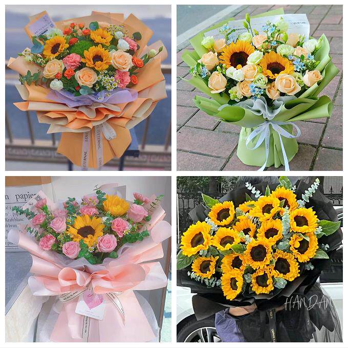 甘肃张掖市甘州区肃南县民乐县同城鲜花店向日葵玫瑰混搭生日花束