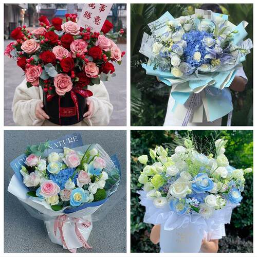 渭南市临渭华州区潼关大荔县同城鲜花店玫瑰向日葵绣球送朋友生日