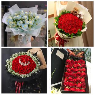 山东省聊城市冠县高唐县临清市同城鲜花店送11朵33枝玫瑰表白女友