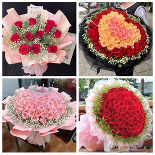 送大同市浑源县左云县大同县同城鲜花店女神节玫瑰花束送老婆女友