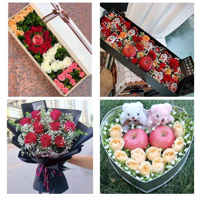 送内江市市中区东兴区威远县同城鲜花店送女朋友闺蜜圣诞玫瑰礼盒