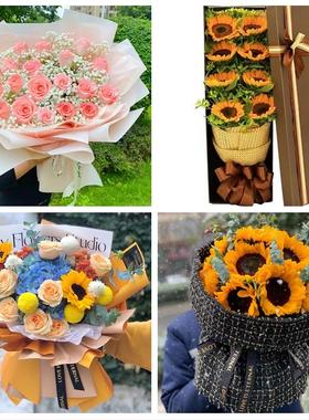 送上海市青浦区重固镇白鹤镇同城鲜花店玫瑰向日葵送闺蜜朋友生日