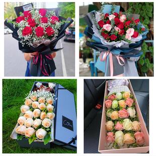 吉林辽源龙山西安区东丰东辽县同城鲜花店送11朵33枝玫瑰表白女友