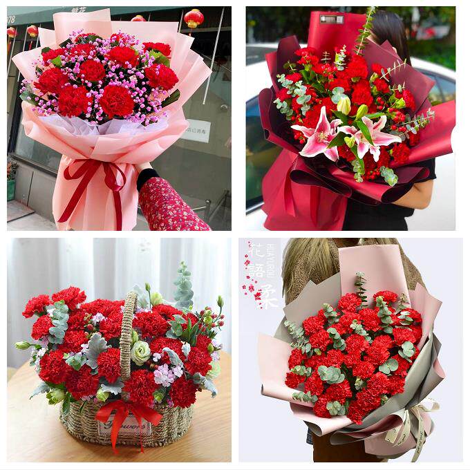 送绥化市安达市肇东市海伦市同城鲜花店38女王节康乃馨送妈妈婆婆