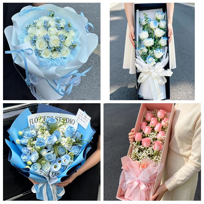 广东湛江市麻章区遂溪县徐闻县同城鲜花店七夕玫瑰花束送女友老婆