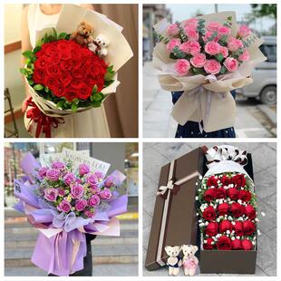 江西赣州市石城县瑞金市南康区同城鲜花店送11朵33枝玫瑰表白女友