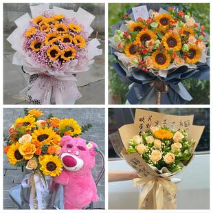 临沧市临翔区凤庆县永德县云县同城鲜花店学生高考向日葵玫瑰花束