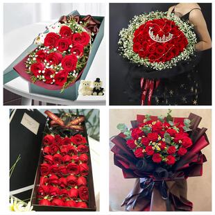 河北衡水市桃城区冀州市枣强县同城鲜花店送11朵33枝玫瑰表白女友